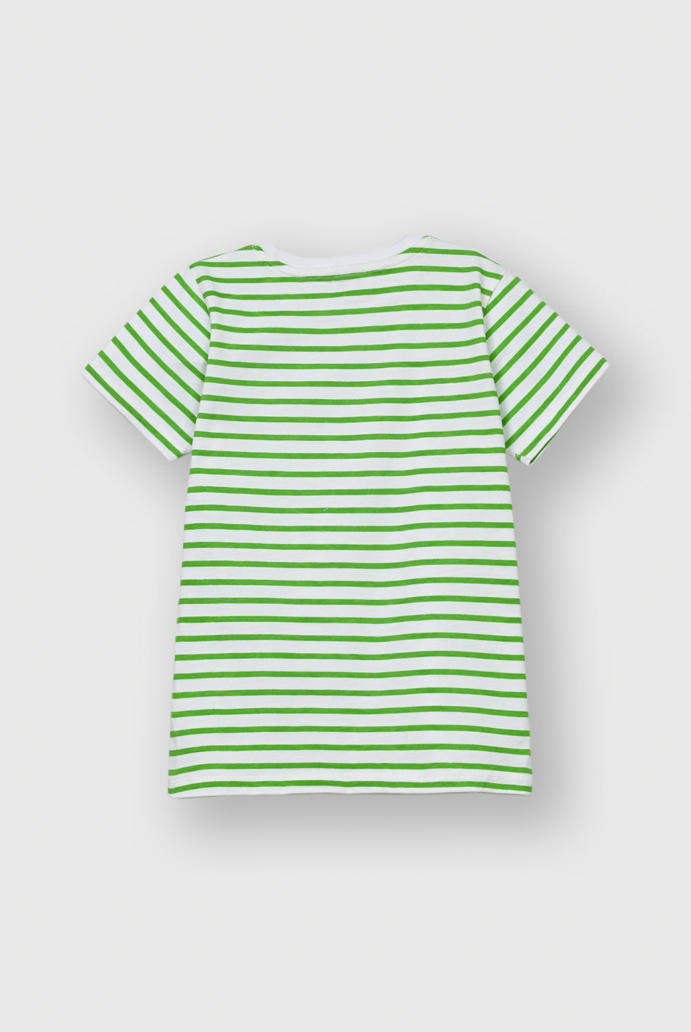 Boys Green and White Thin Stripes T-shirt | Giggles Crew Kids Clothing Pakistan |