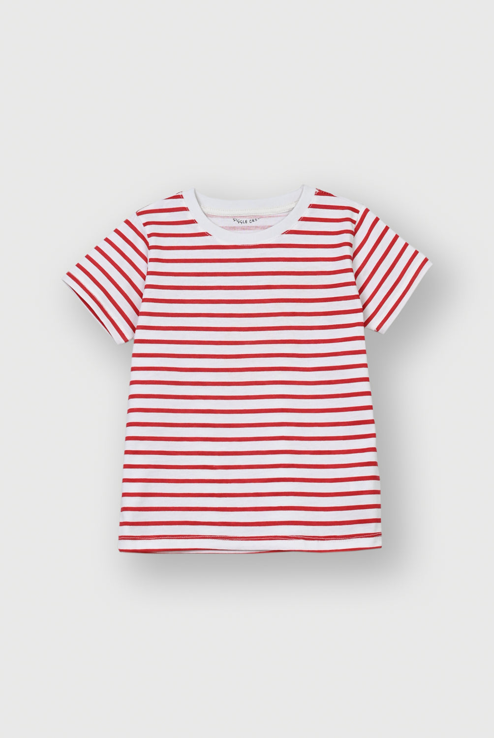 Boys Red and White Thin Stripes T-Shirt