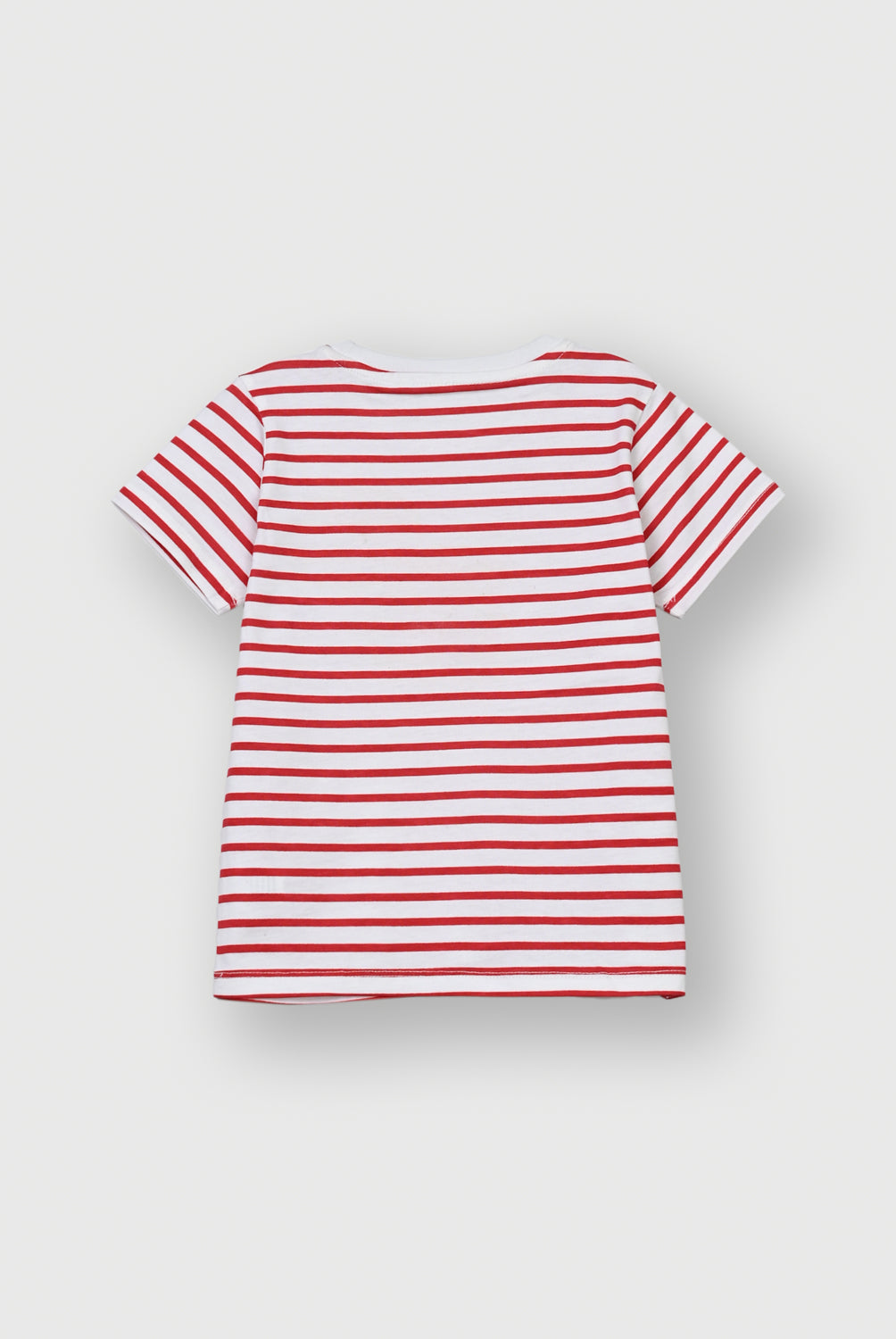 Boys Red and White Thin Stripes T-Shirt