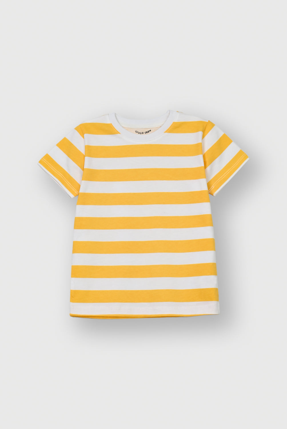 Boys Yellow and White Stripes T-Shirt | Giggles Crew Kids Clothing Pakistan |