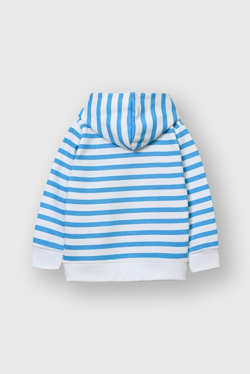Girls Blue & White Striped Fleece Hoodie