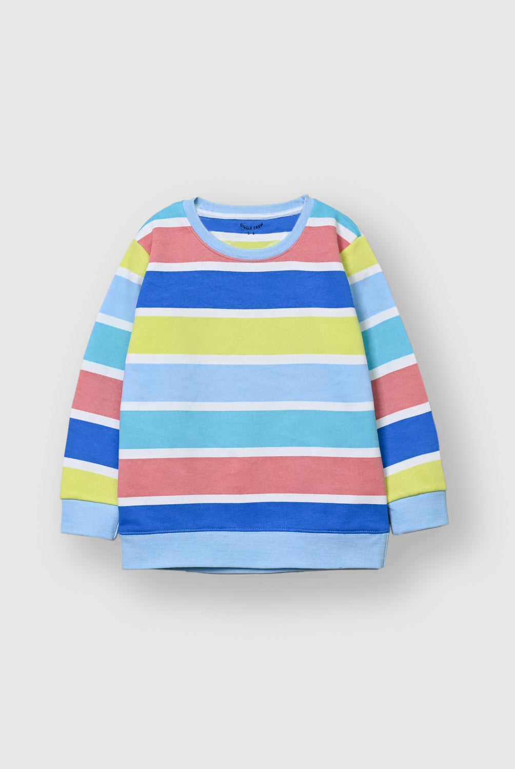 Girls Multicolor stripped Fleece Sweatshirt