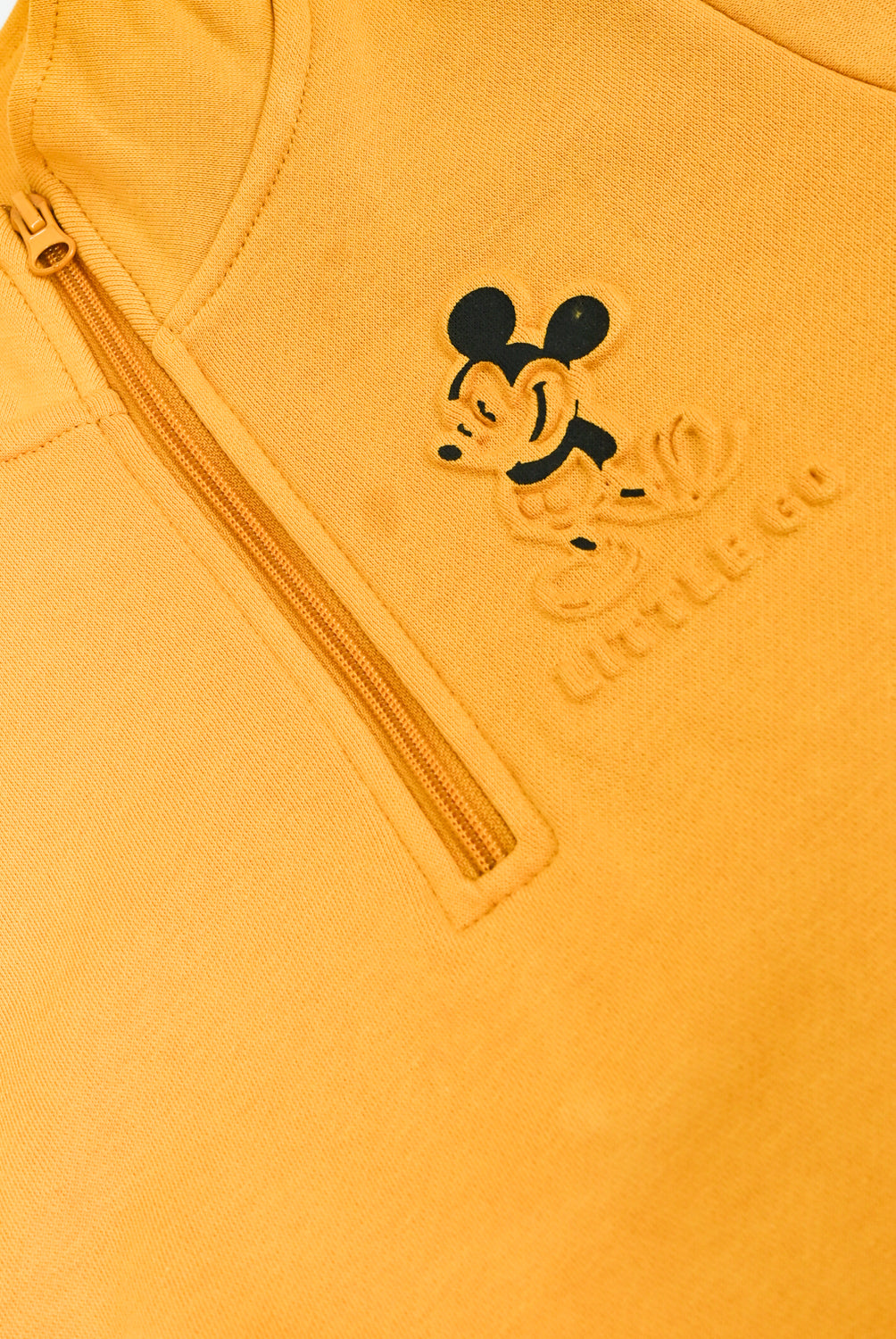 Boys Mustard Zip Neck Fleece Sweatshirt