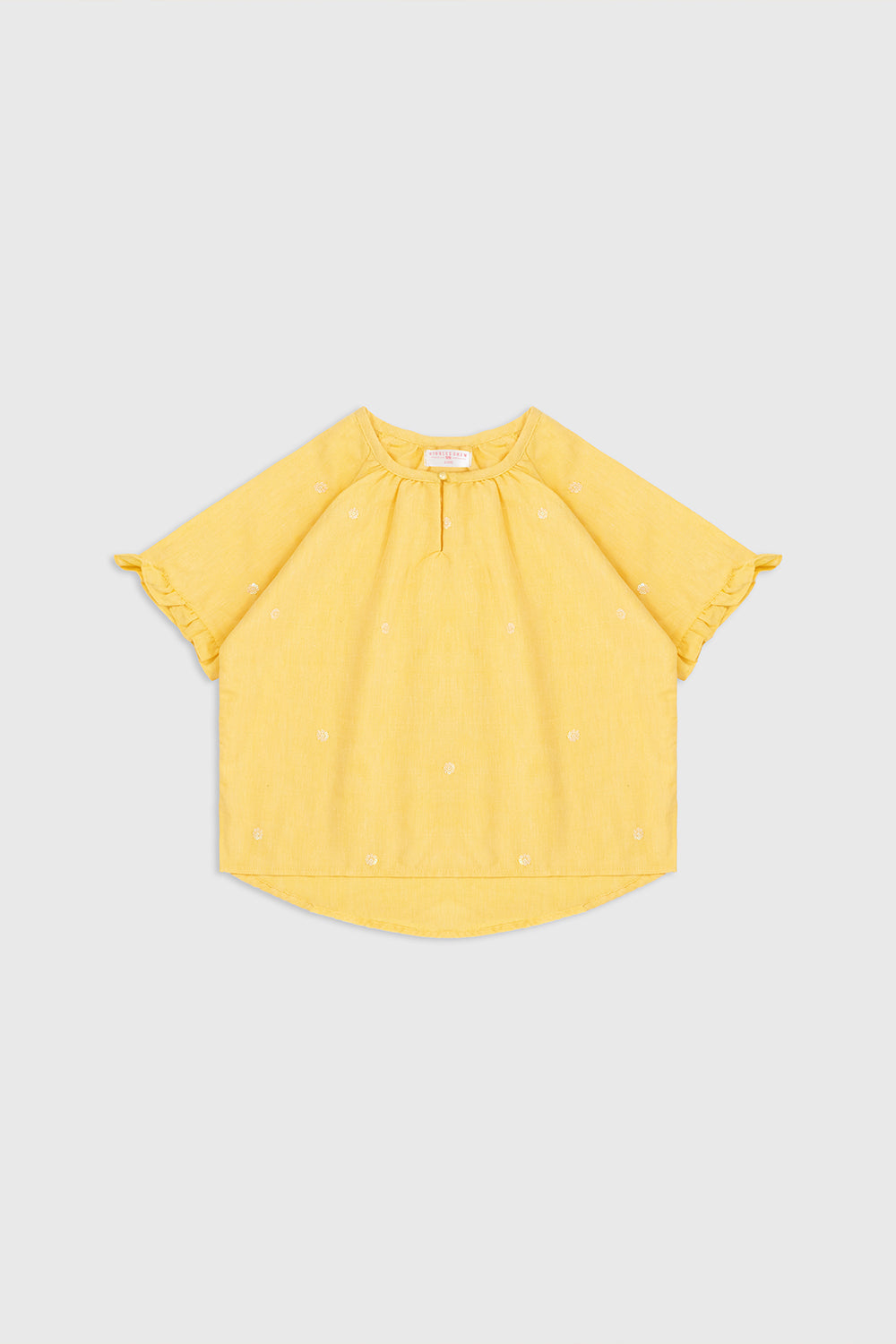 yellow flutter-sleeve Shirt | Giggles Crew Kids Clothing Pakistan |