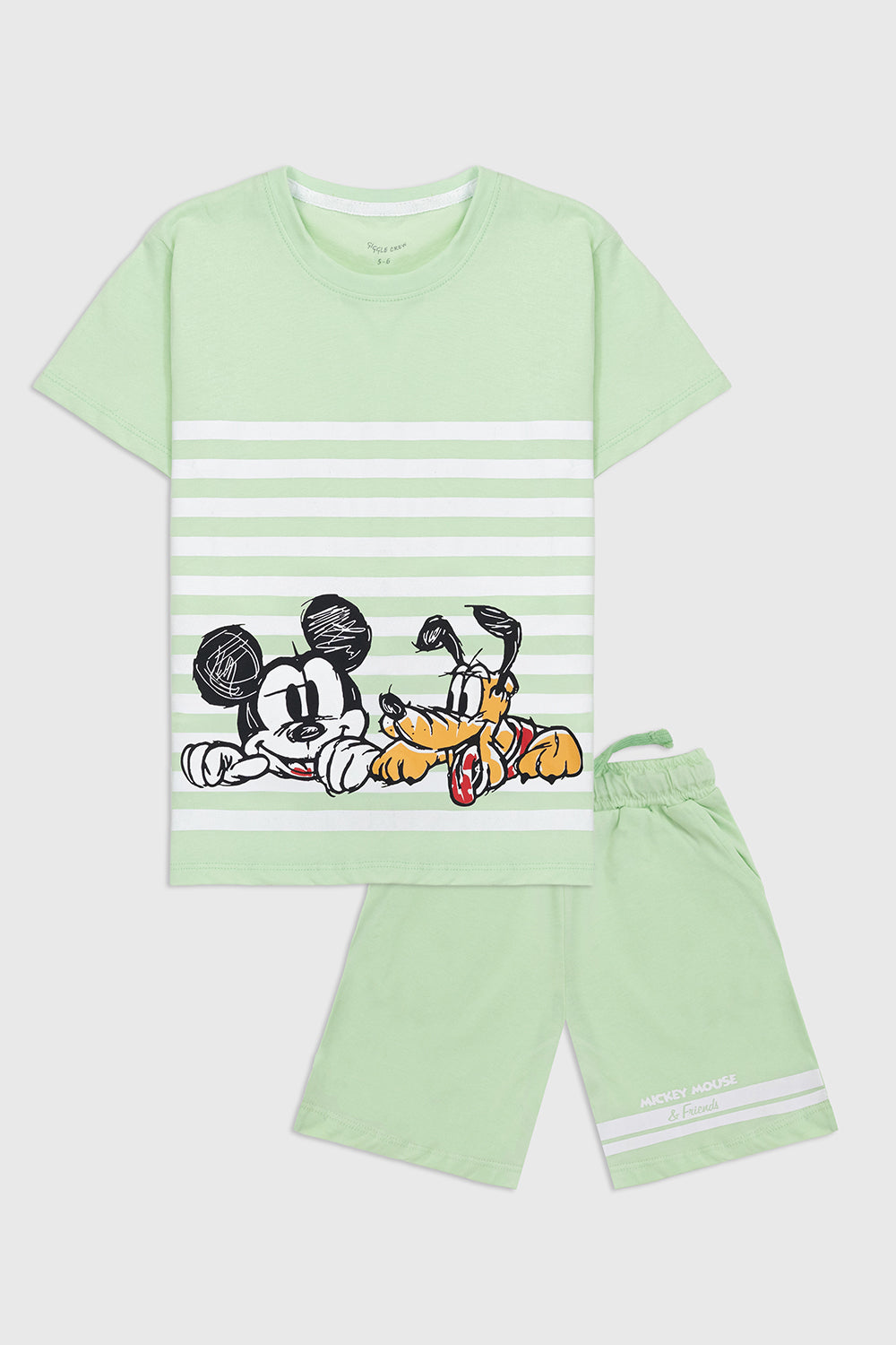 Boys Mint Green Mickey Mouse Set | Giggles Crew Kids Clothing Pakistan |