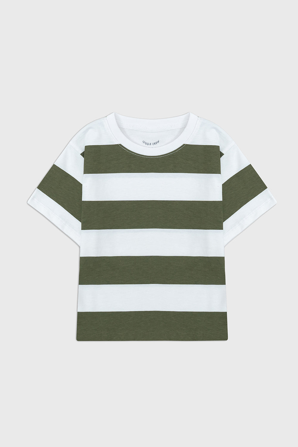 Green and White Striped T-shirt | Giggles Crew Kids Clothing Pakistan |