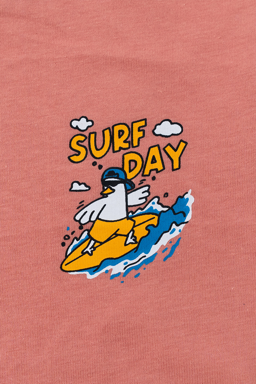 "Surf Day" Coral Pink T-Shirt | Giggles Crew Kids Clothing Pakistan |