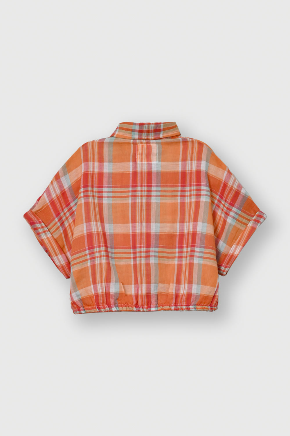 Sunset Plaid Crop Shirt | Giggles Crew Kids Clothing Pakistan |