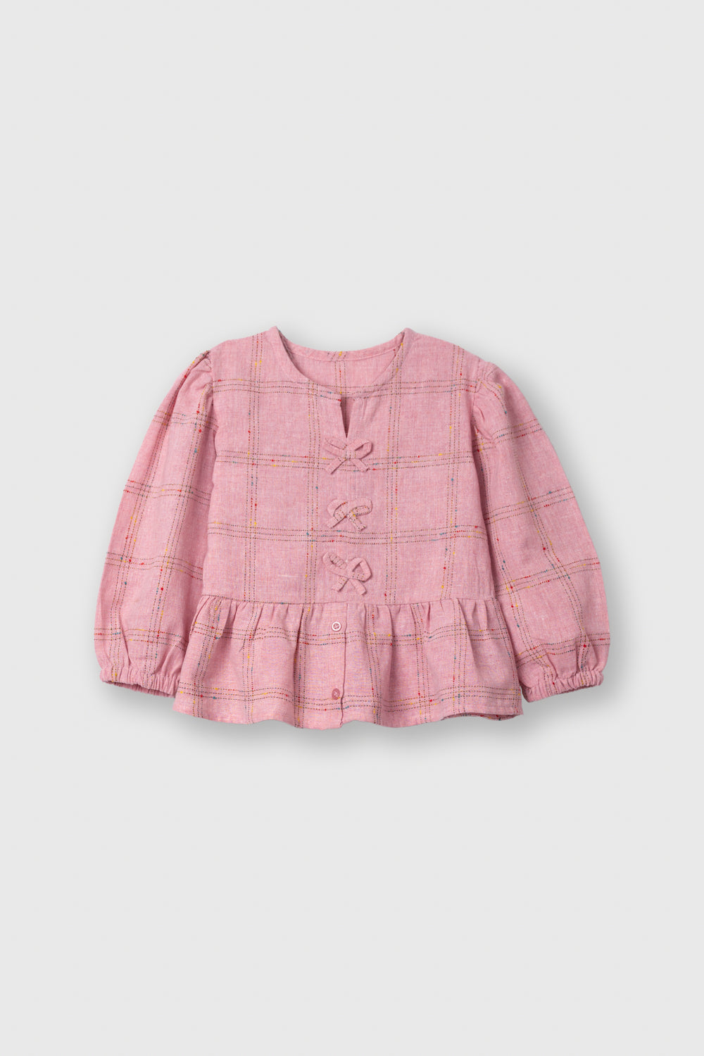 Blush Check Peplum Co-Ord Set