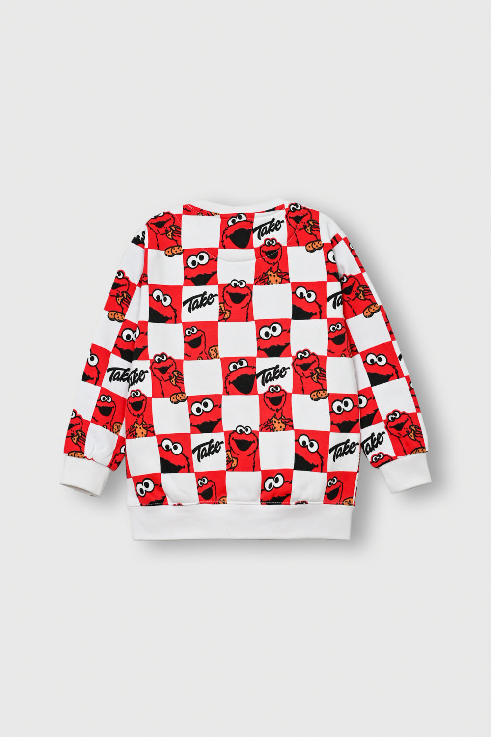 Boys Red and White Checkered Fleece Sweatshirt