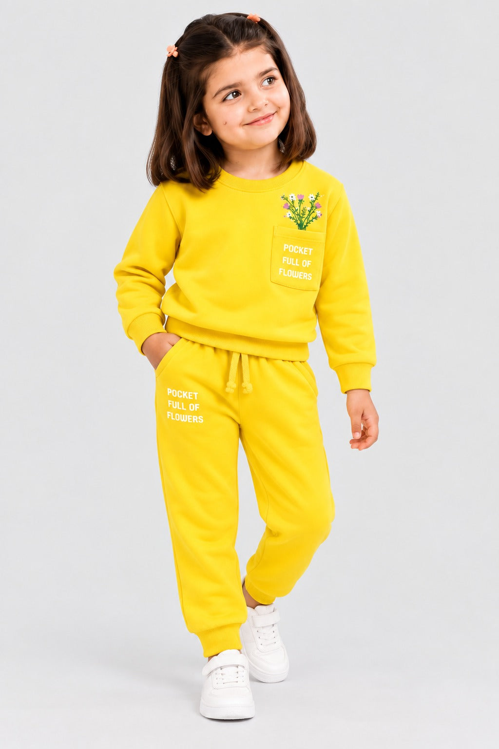 Girls yellow Full of Flowers Tracksuit