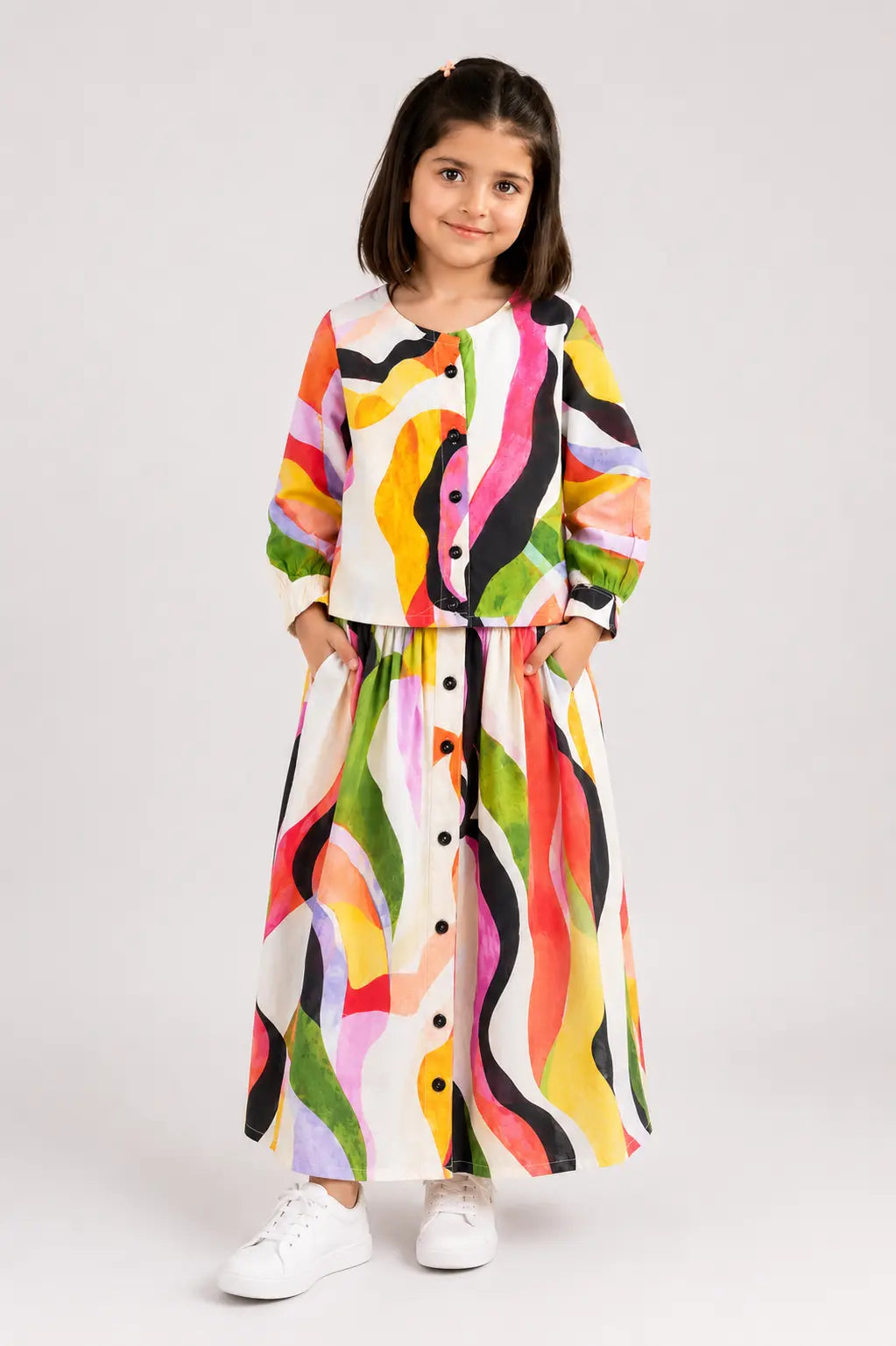 Girls Rainbow Whirl suit | Giggles Crew Kids Clothing Pakistan |