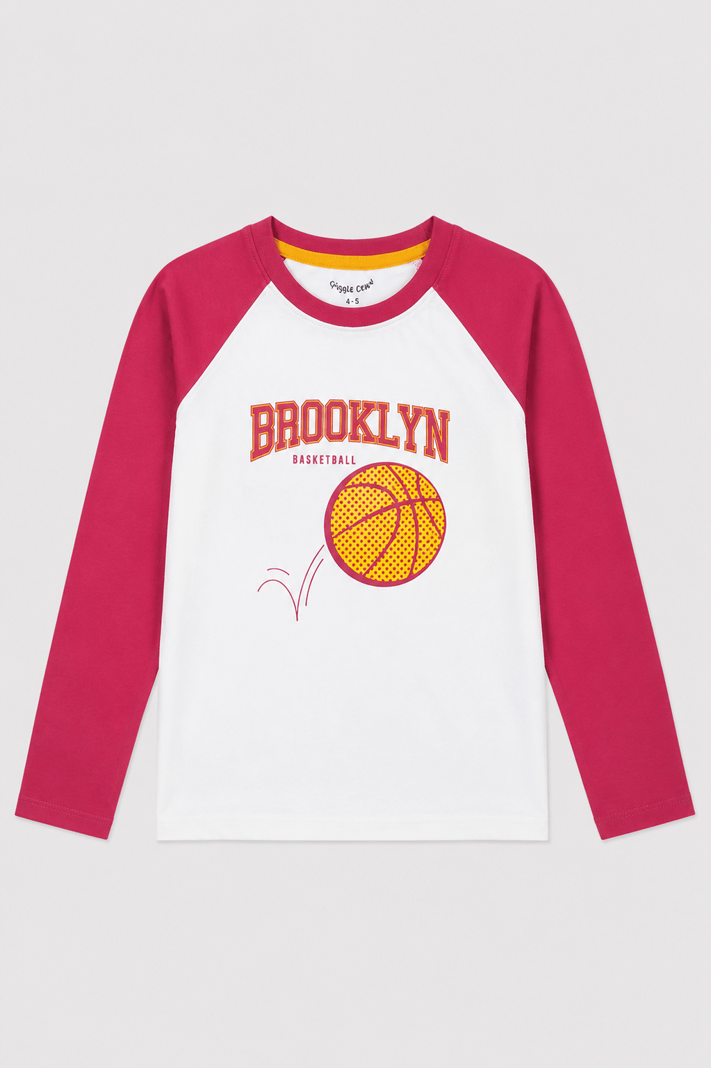 Boys' Brooklyn Basketball Raglan Full Sleeve T-Shirt - Giggles Crew