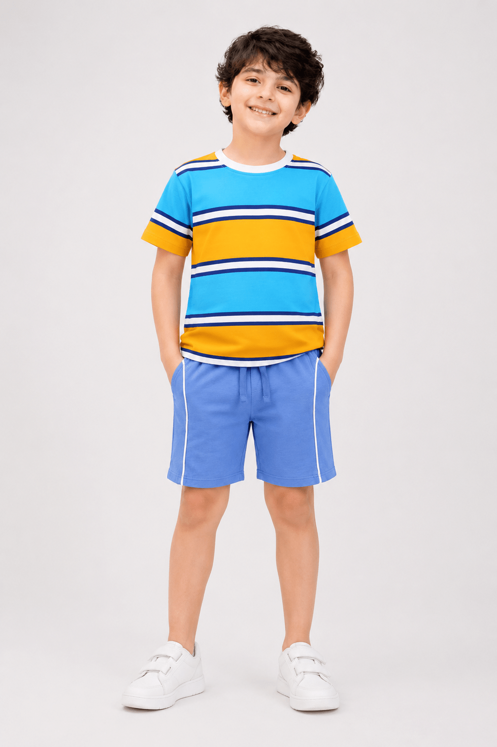 Boys Sunny Sky Striped Boys Co-ord Set - Giggles Crew