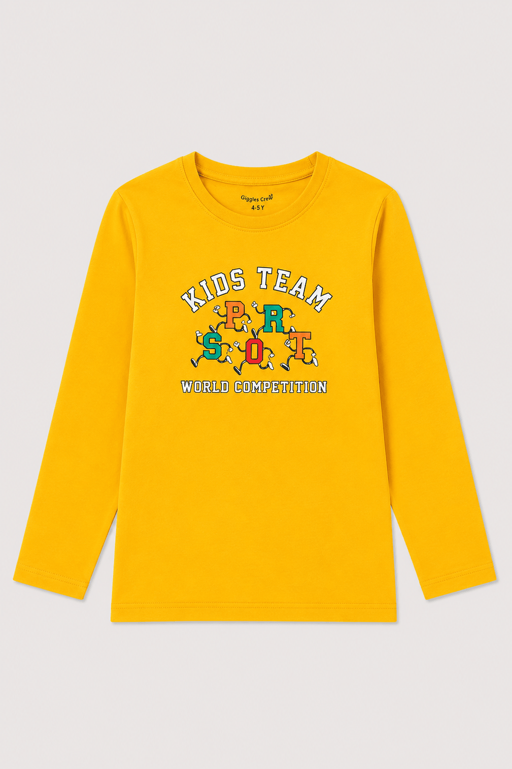 Boy's Yellow full Sleeve T-Shirt - Giggles Crew