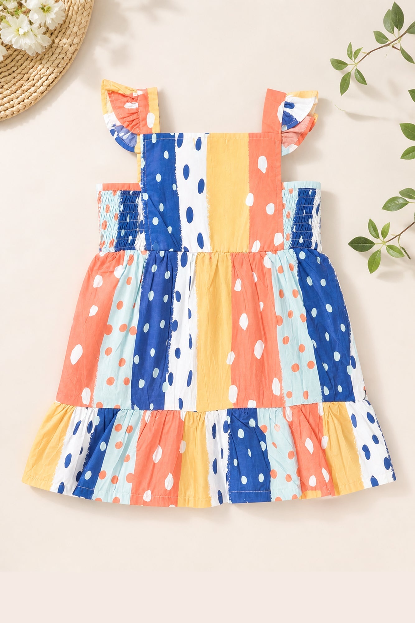 Girls Polka Patch Sunshine Dress | Giggles Crew Kids Clothing Pakistan |