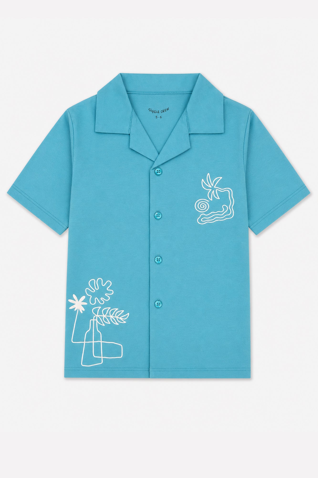 Boys Aqua Breeze Graphic button down Shirt | Giggles Crew Kids Clothing Pakistan |