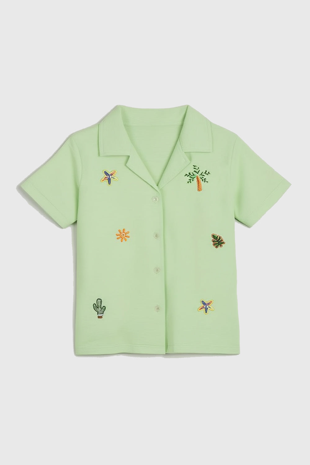 Boys light green button down polo