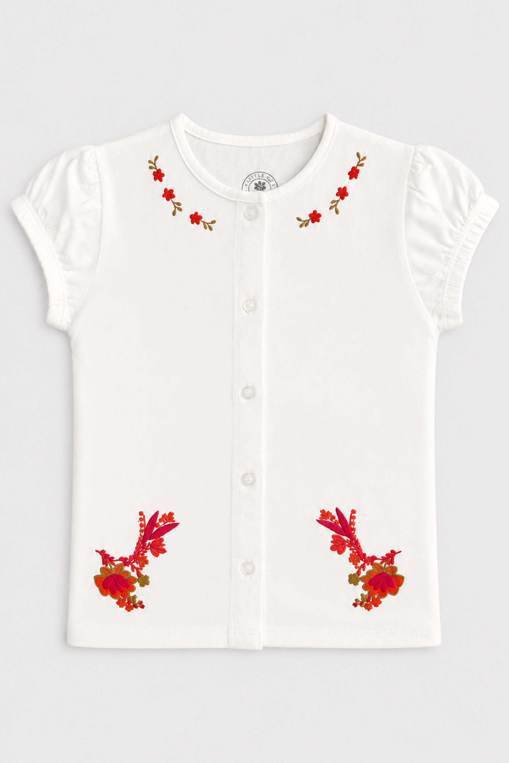 Girl's Blossom Charm White Co-ord Set - Giggles Crew