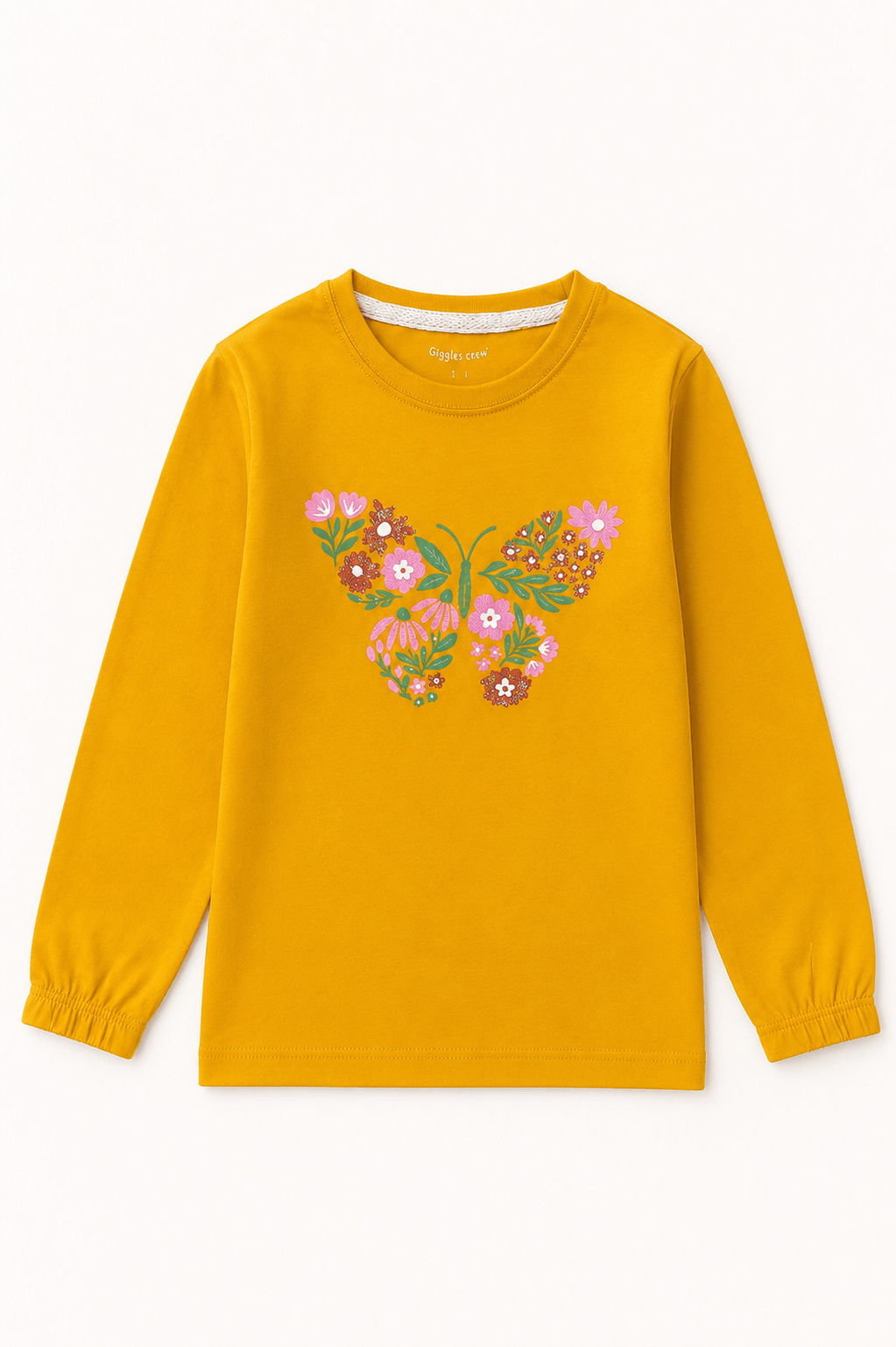 Girls butterfly full sleeve shirt - Giggles Crew