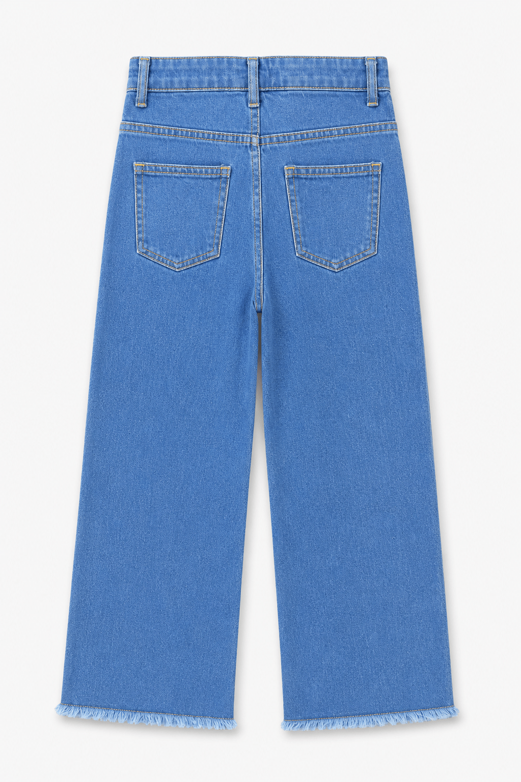 Girls Heart Embroidered Wide-Leg Denim Jeans - Giggles Crew