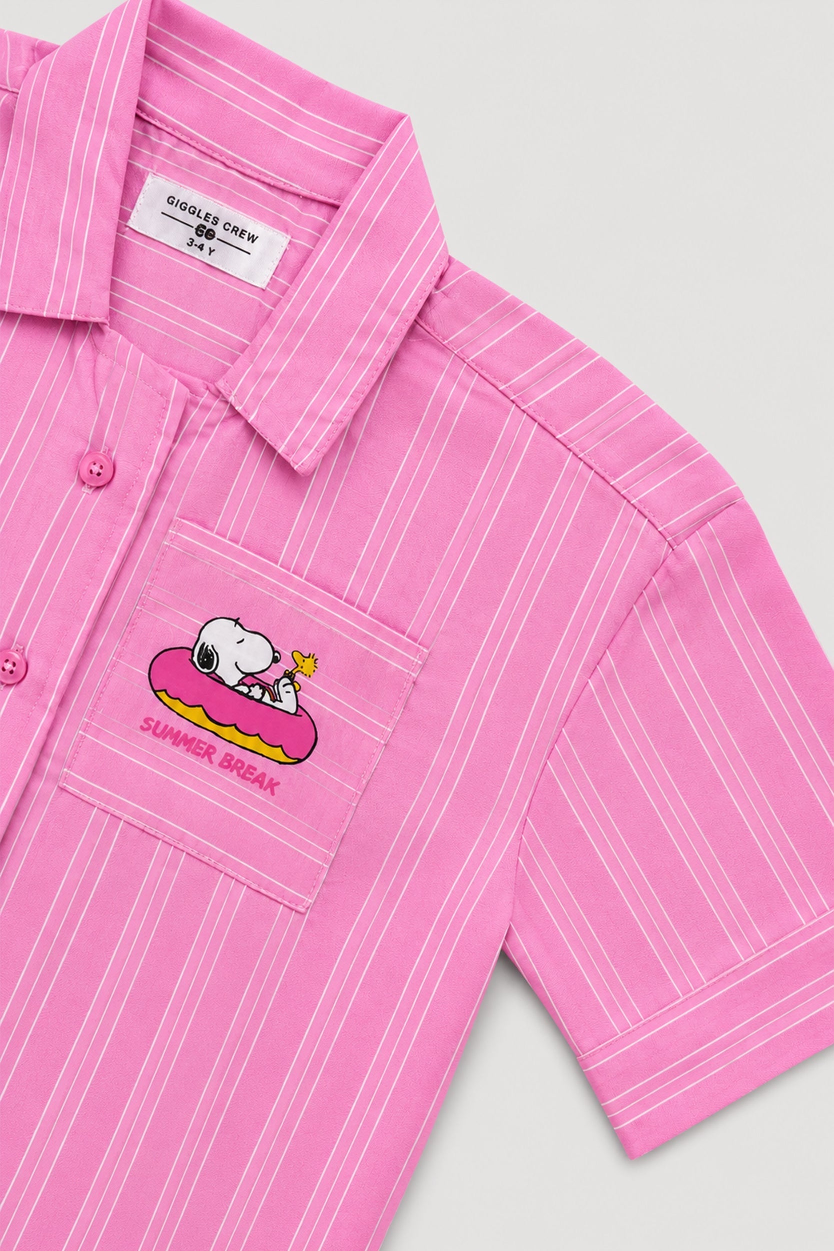 Girls Pink Snoopy Summer Shirt - Giggles Crew
