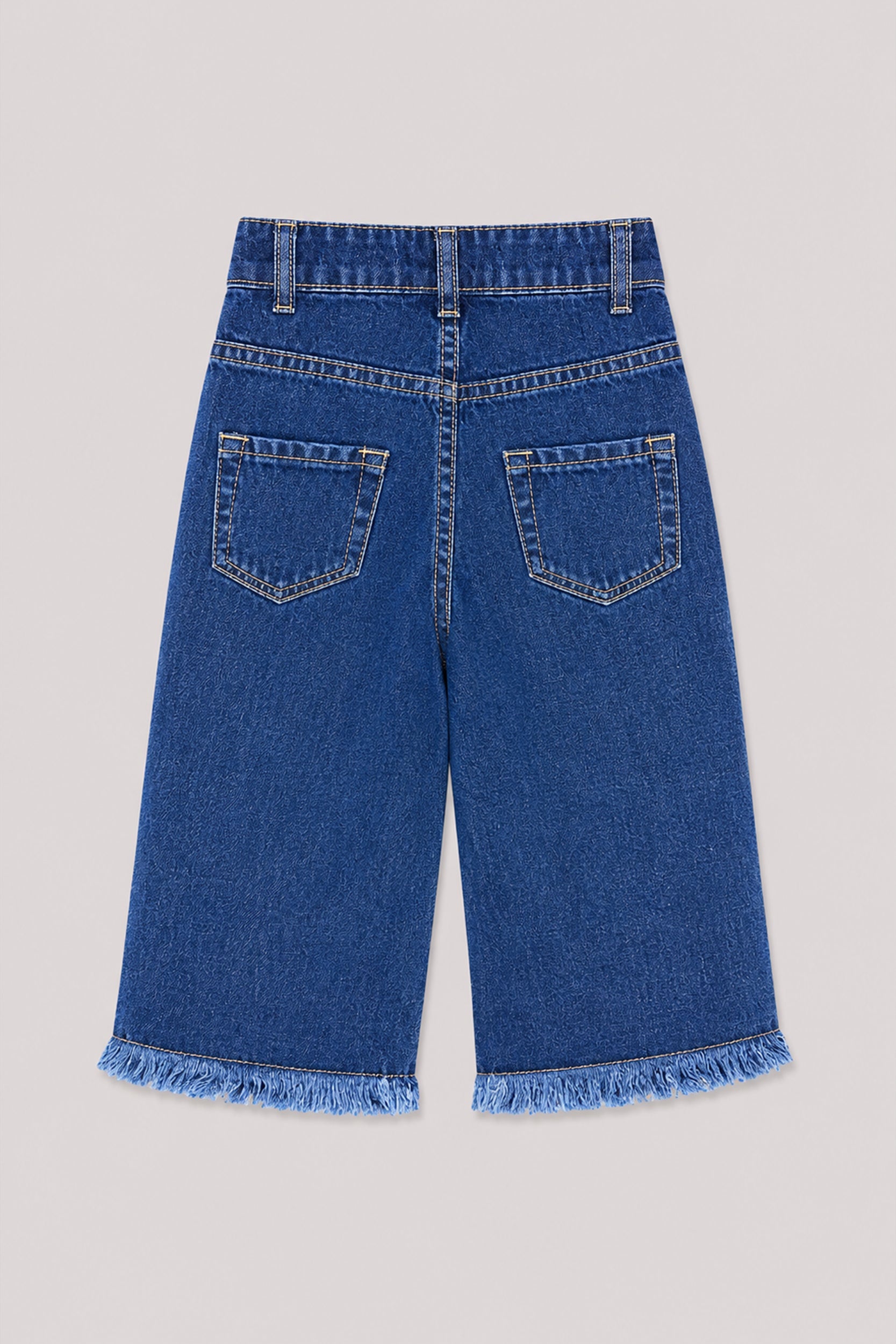 Girls’ Sweetheart Embroidered Denim Culottes - Giggles Crew