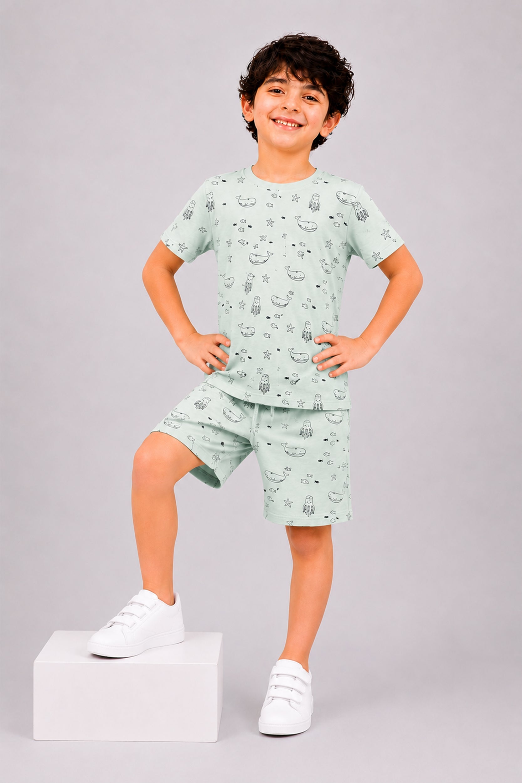 Ocean mint green Boys Co-Ord Set - Giggles Crew