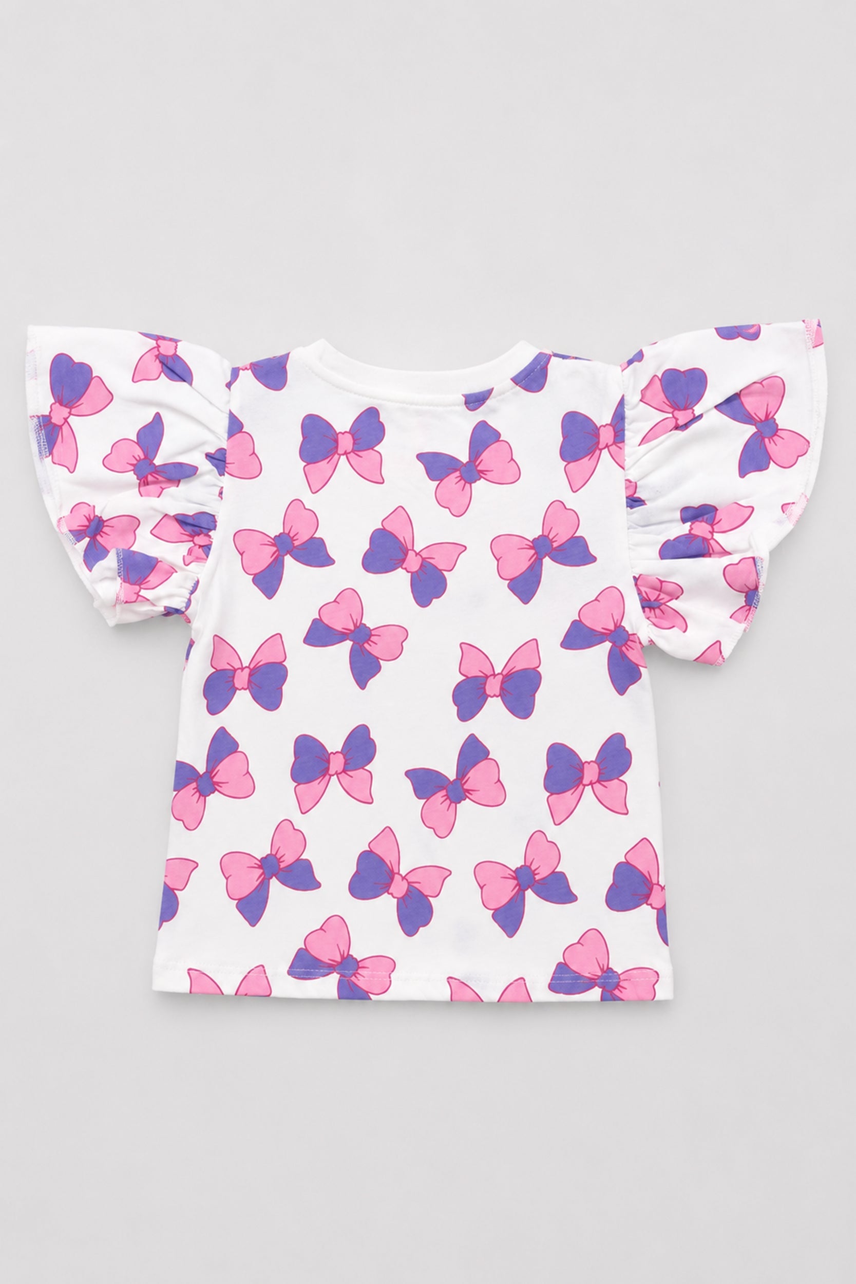 Snowy Butterfly Flutter Sleeve Girls Top - Giggles Crew