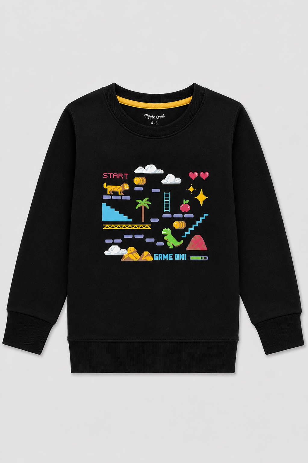 Boys black Game On printed Sweatshirt