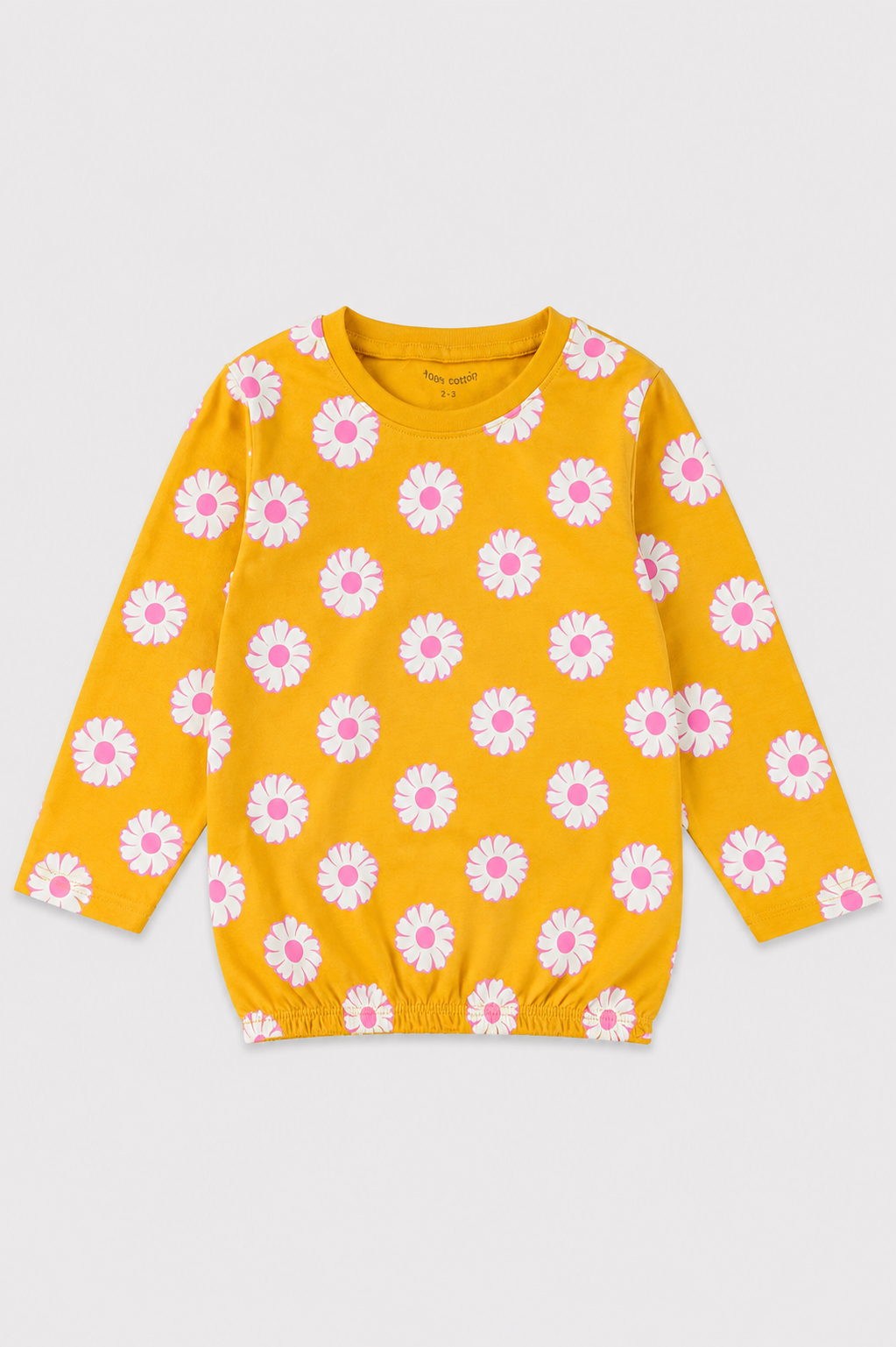 Girls floral maustard Daisy full-Sleeve shirt