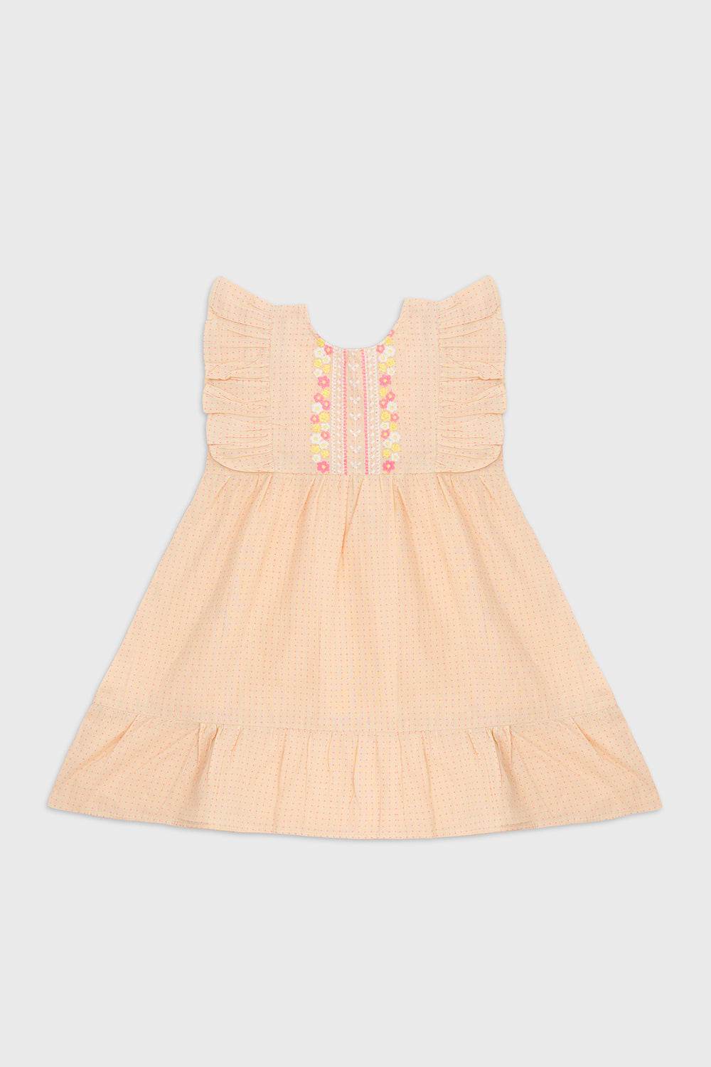 Peach Textured Floral Dress