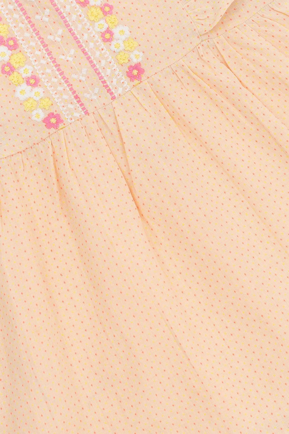 Peach Textured Floral Dress