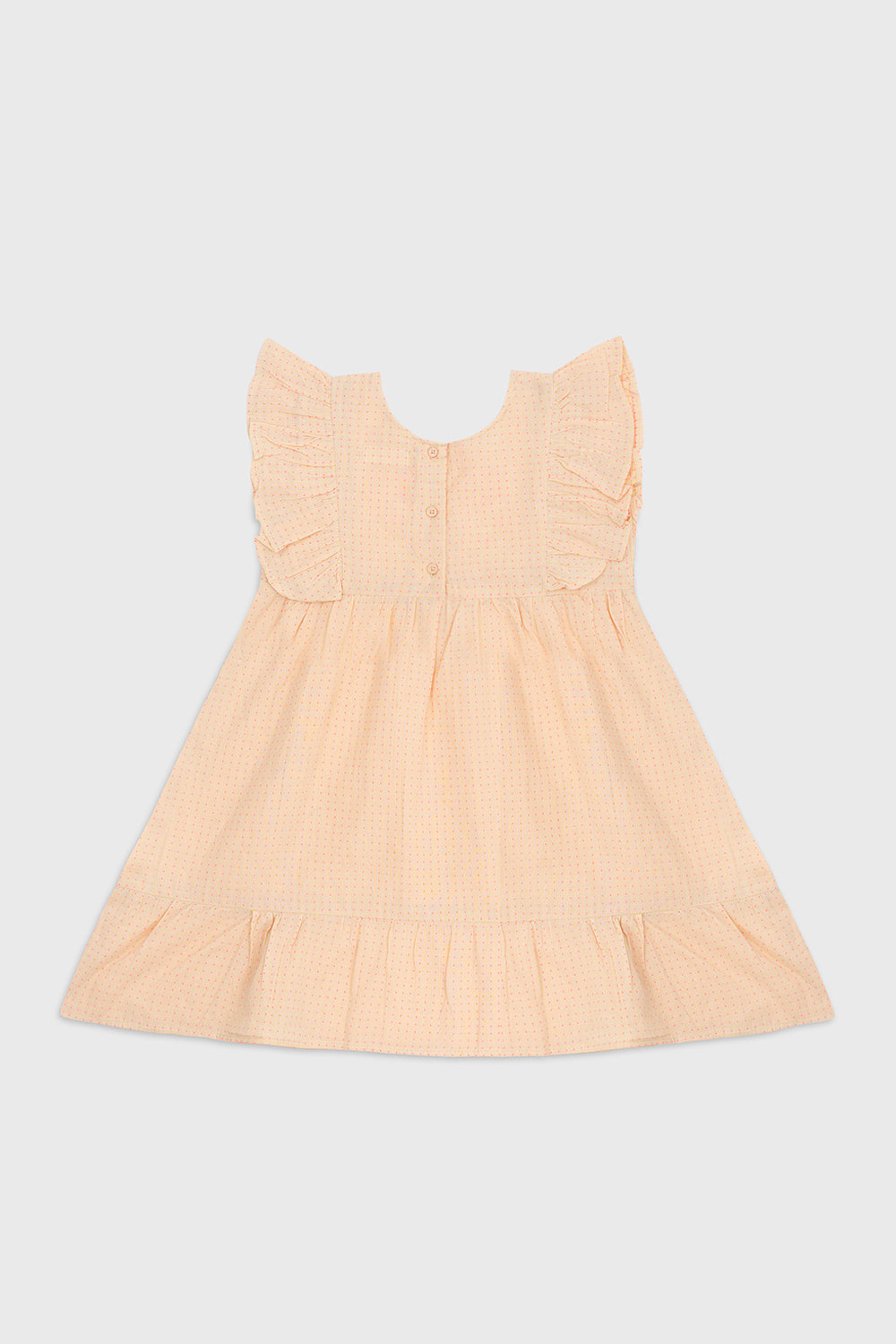 Peach Textured Floral Dress