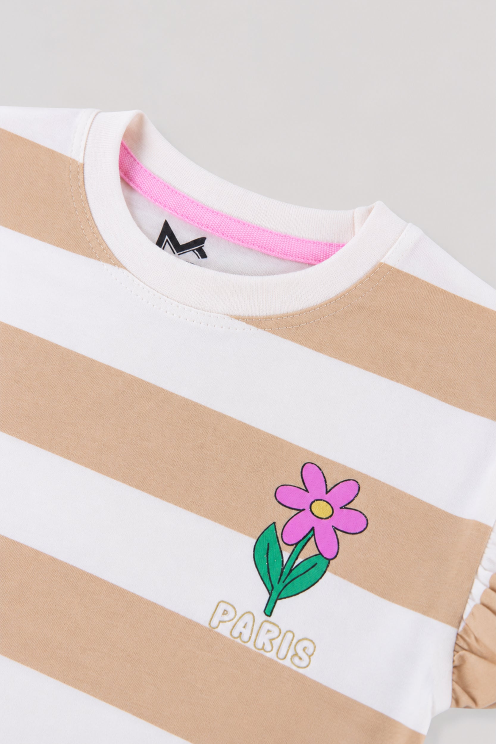 Girls Paris Bloom Stripe Tee