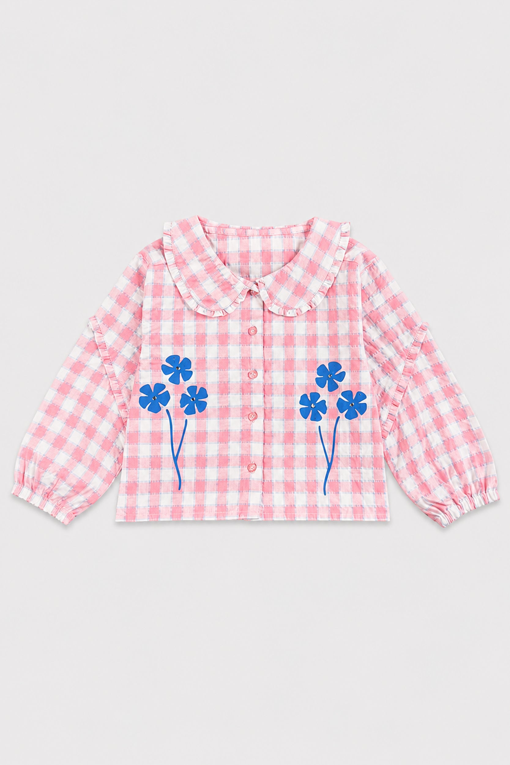 Girl's Pink Blossom Check Shirt