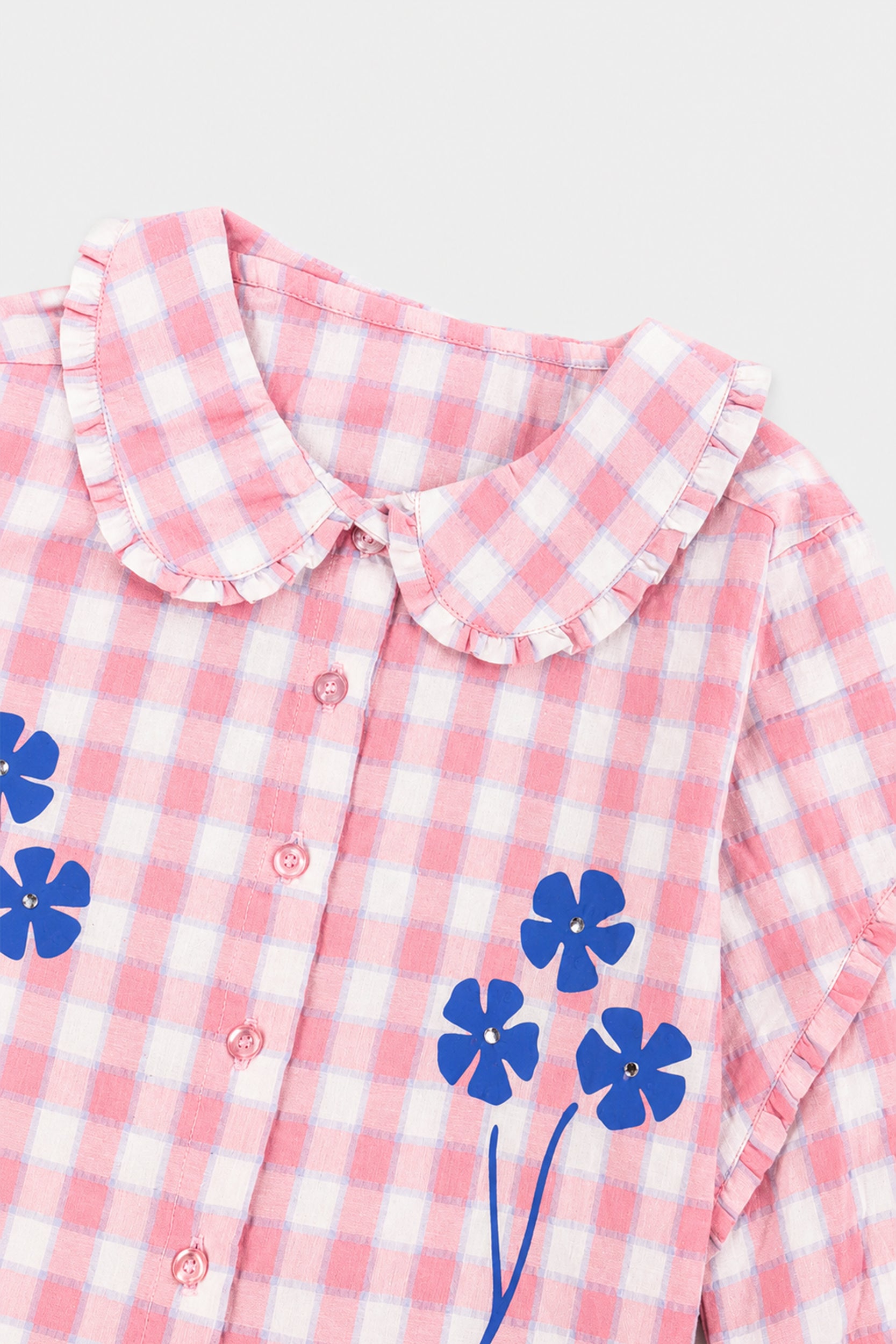 Girl's Pink Blossom Check Shirt