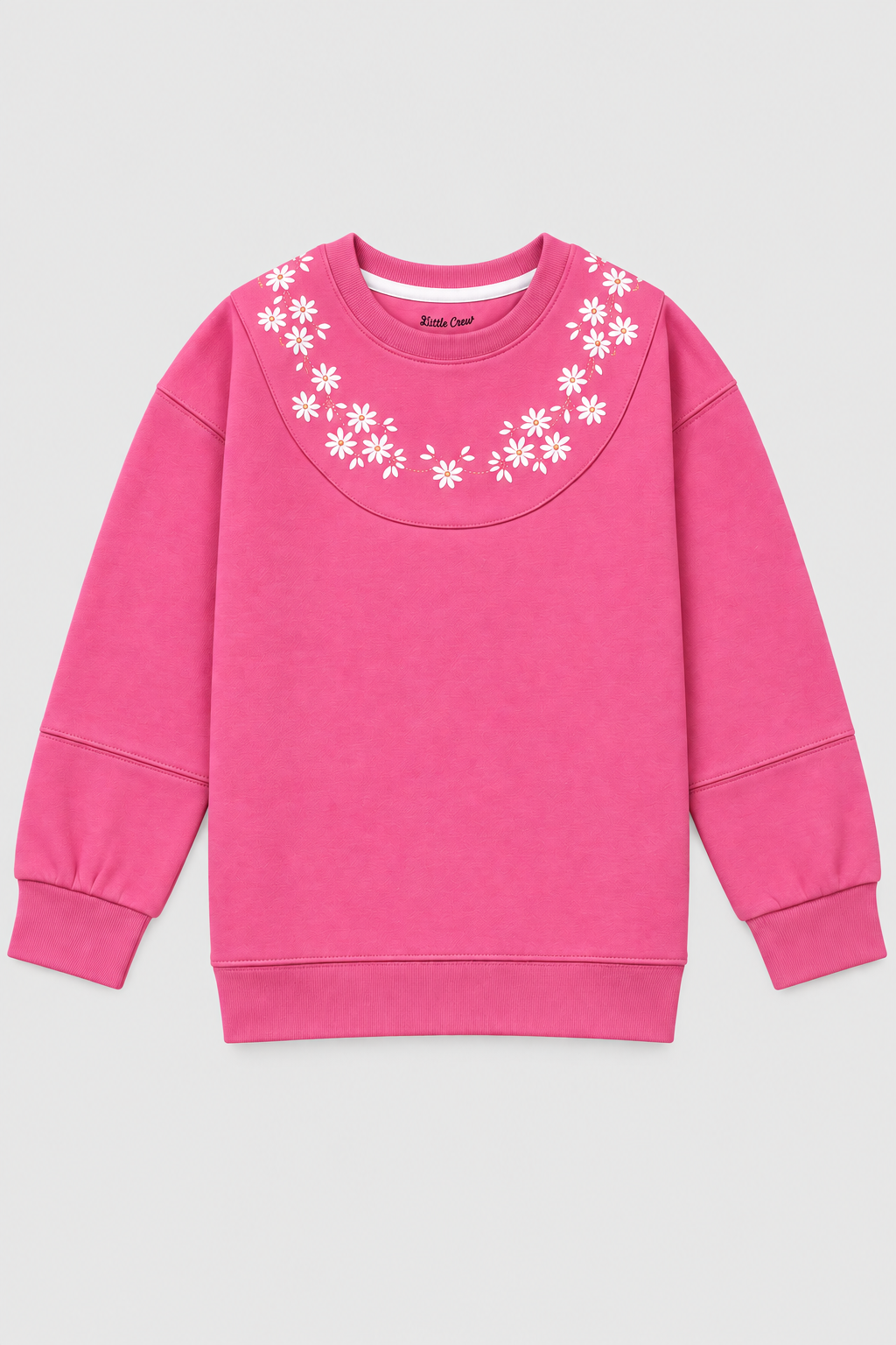 Girs Pink Daisy Collar Sweatshirt
