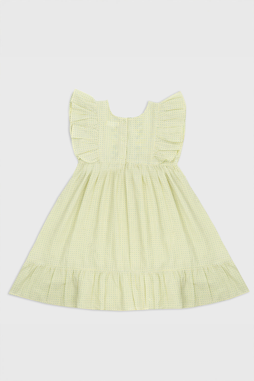 Bright Yellow Textured Floral Dress
