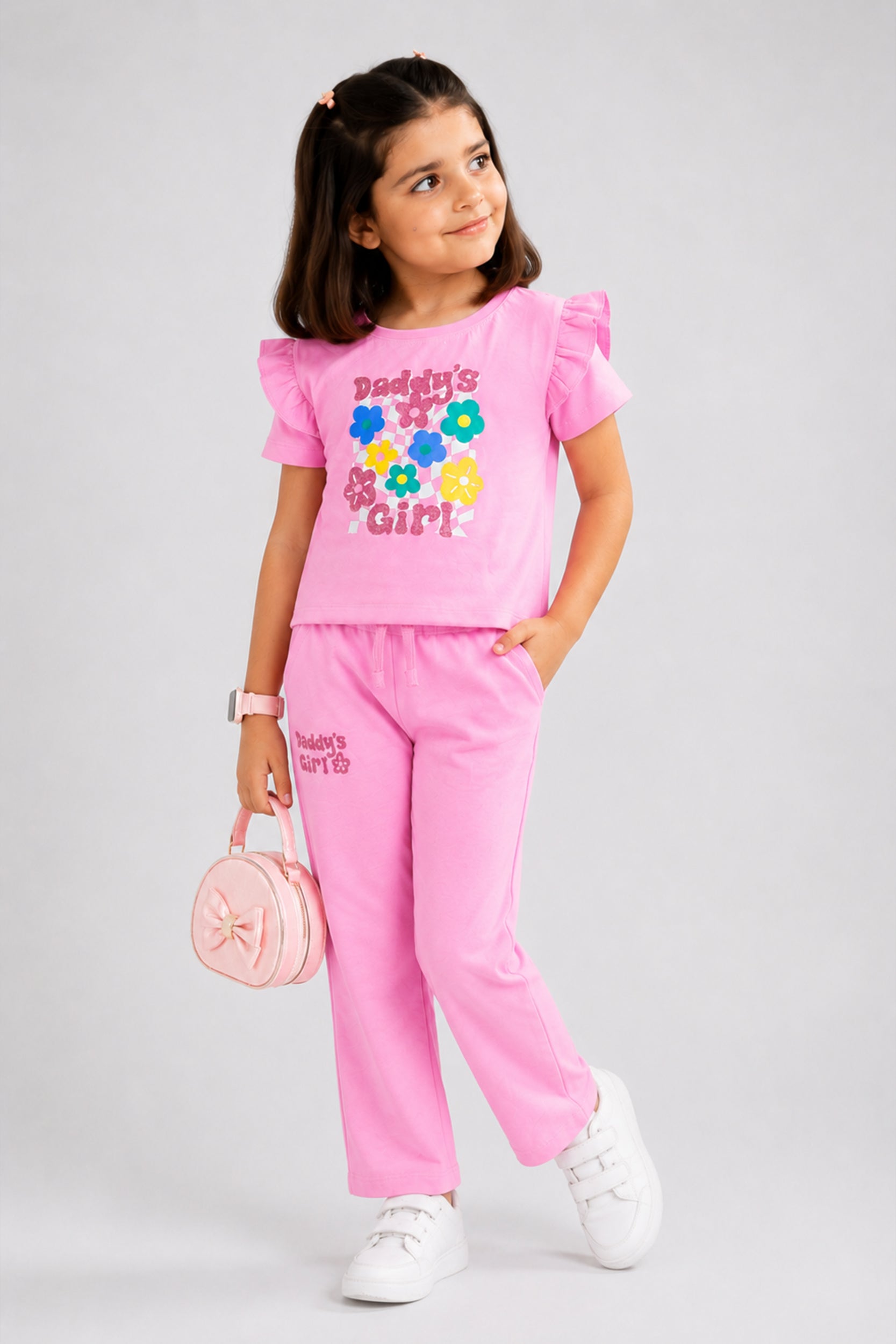Girls Daddy’s Girl Pink Co-ord Set
