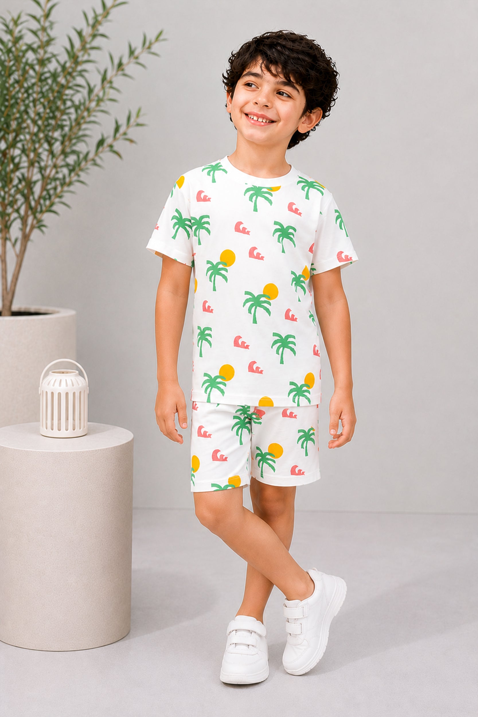 Boys Tropical Sunset White Co-ord Set