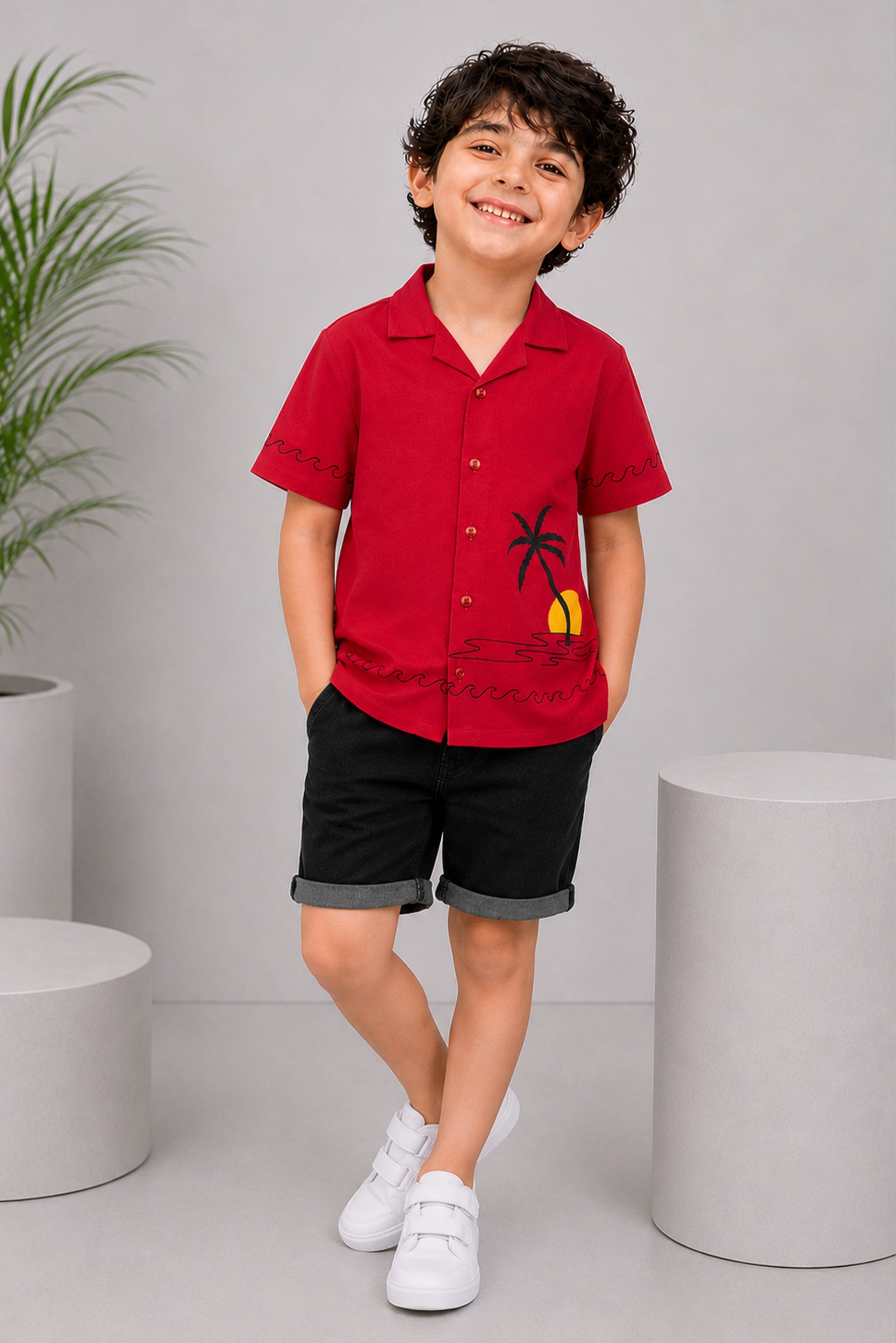 Boys Sunset Palm Resort Shirt