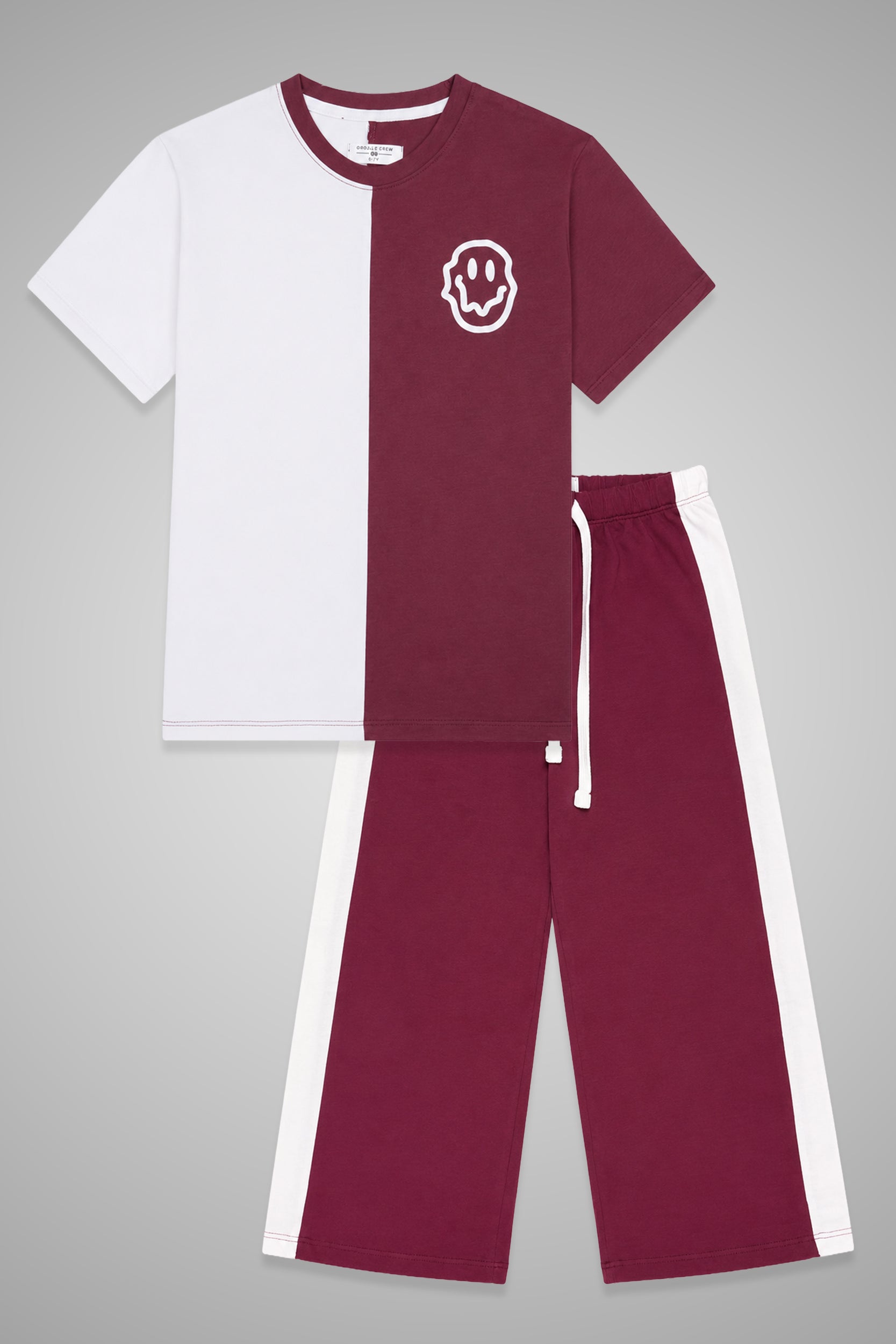 Girl's Burgundy Split Smile Co-ord Set