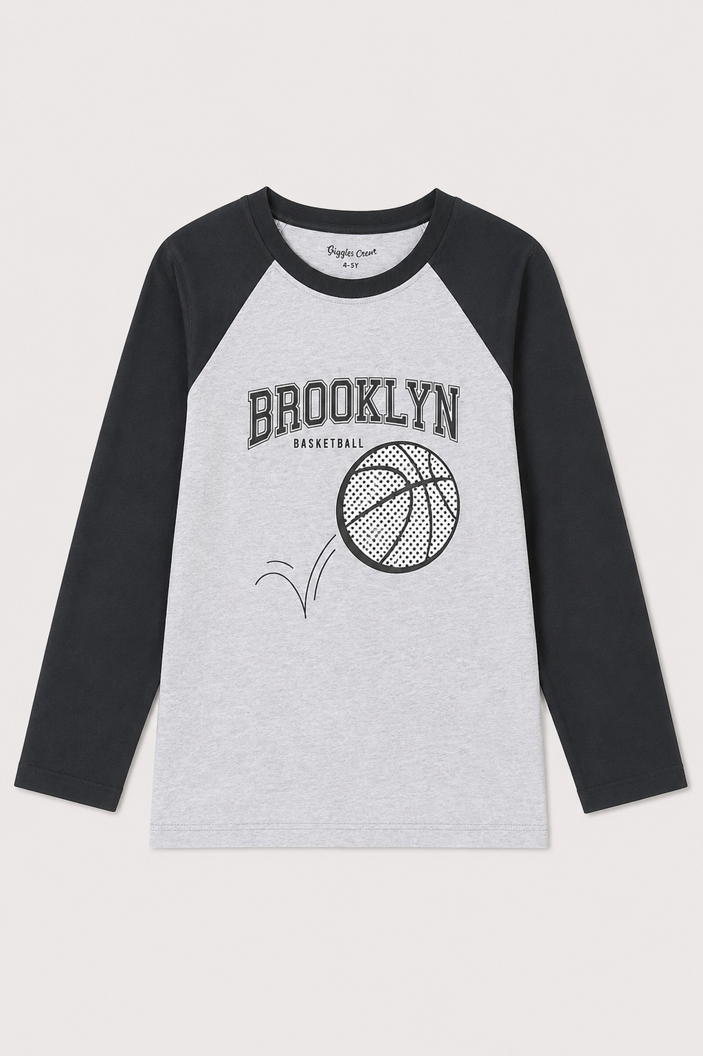 Boys' Brooklyn Basketball Raglan Long Sleeve Kids T-Shirt
