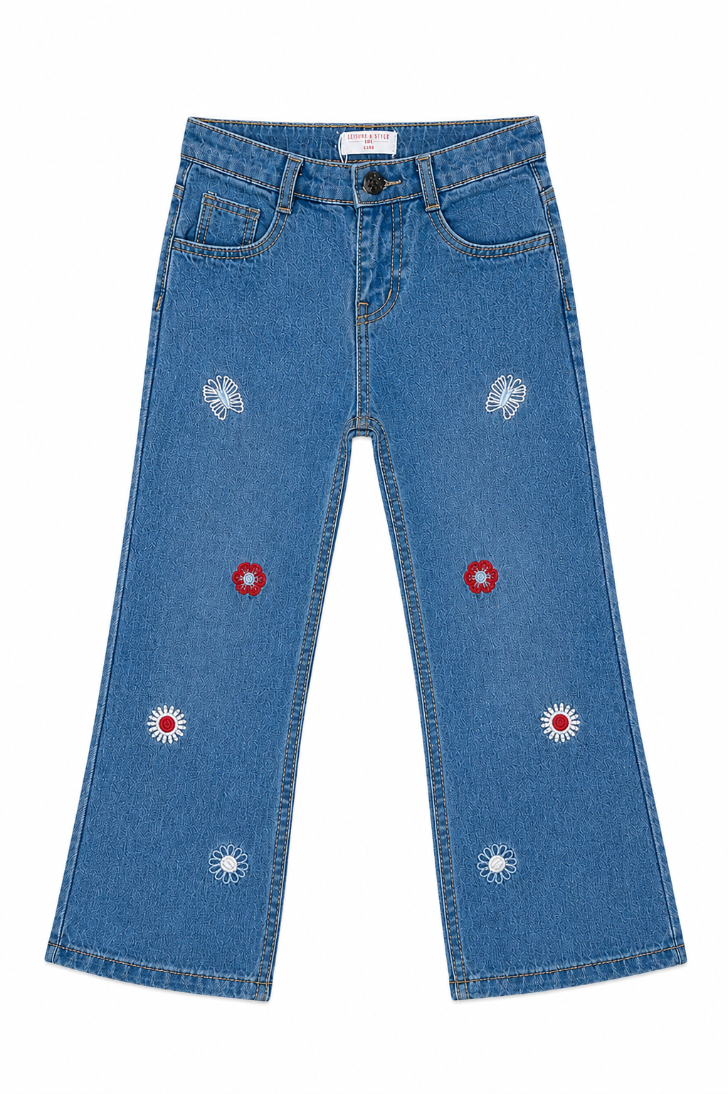 Light wash wide-leg jeans