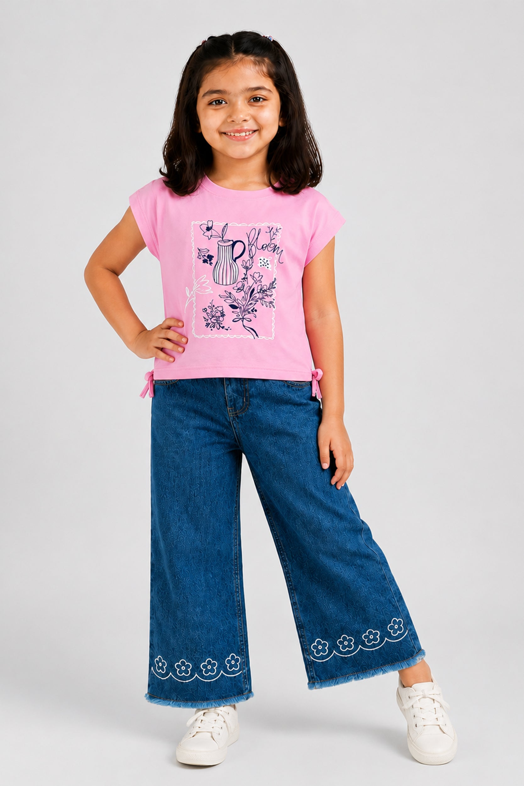Girls Bloom Tie-Hem Girls T-Shirt