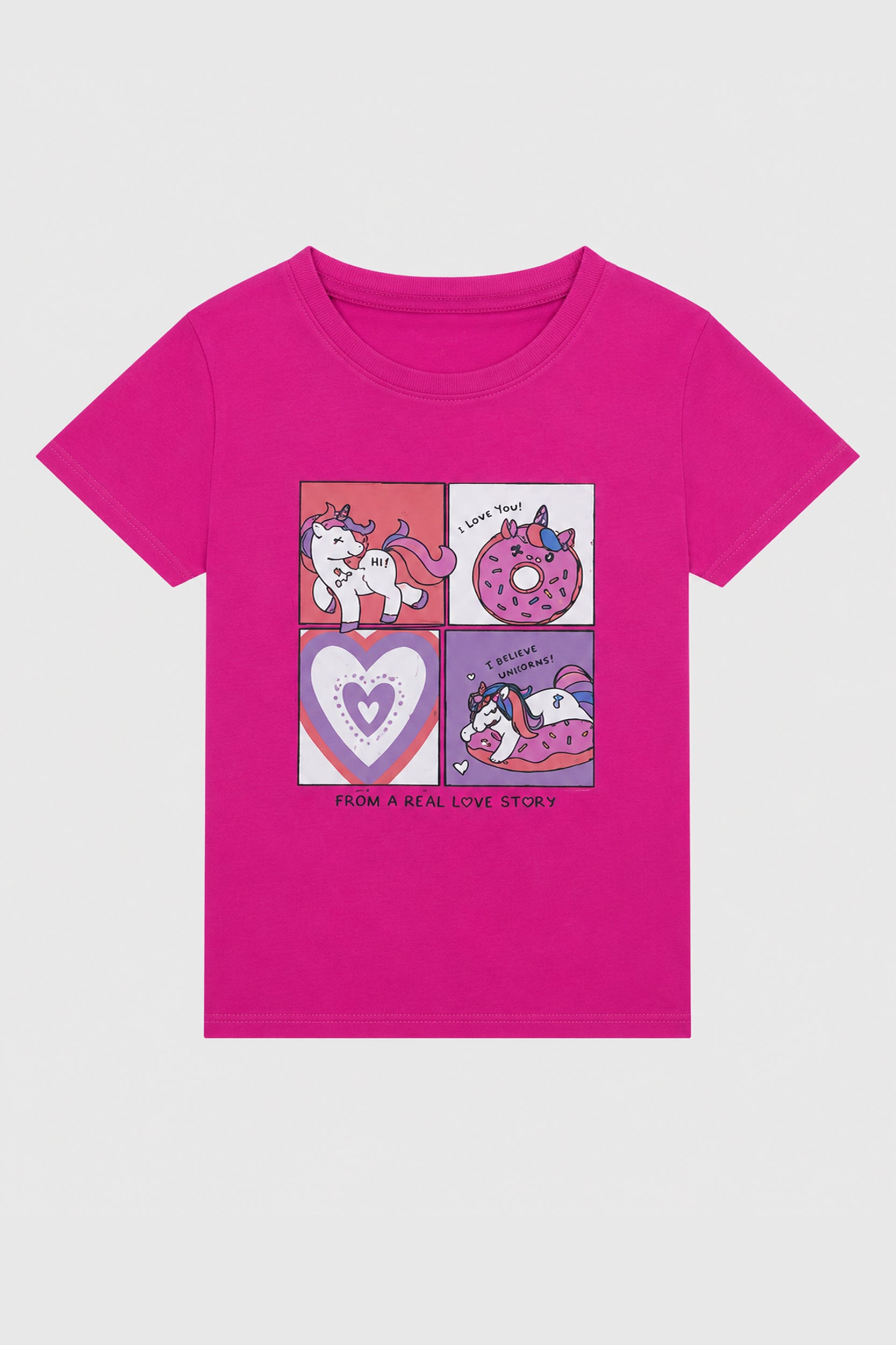 Girls Sweet Unicorn Love Tee Shirt