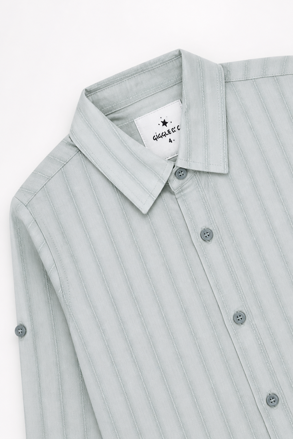 Boys minimal gray button-up shirt