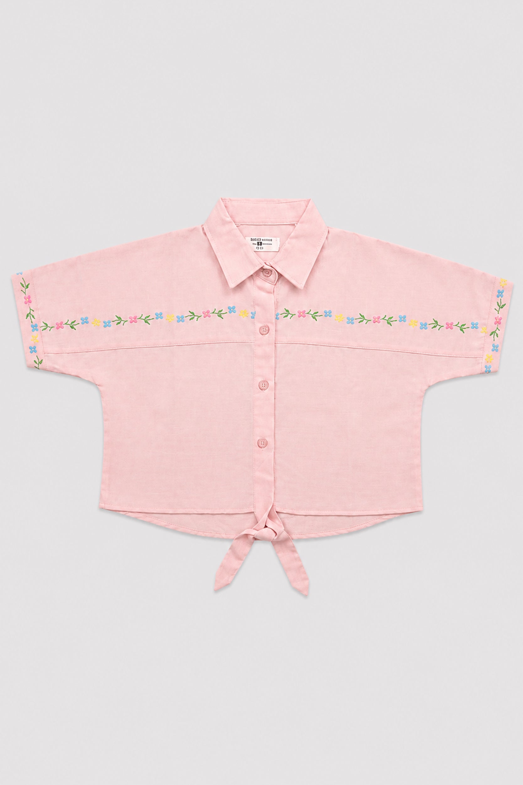 Girls Blossom Breeze Tie-Front Shirt – Pink