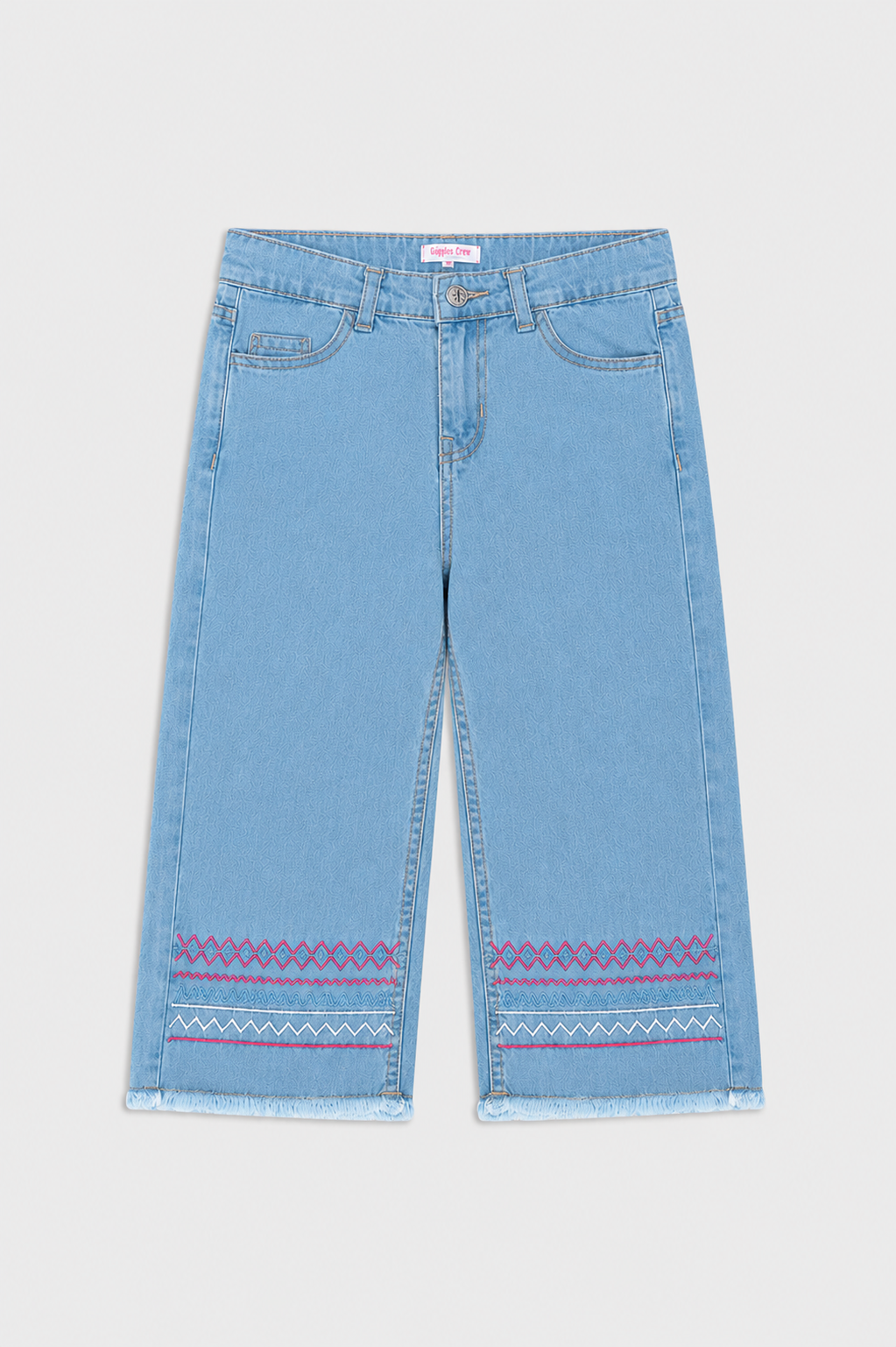Light blue wide-leg denim pant
